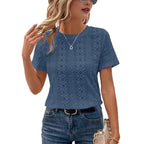 Damen T-Shirt mit trendigem Lochmuster und lässigem Schnitt R&B