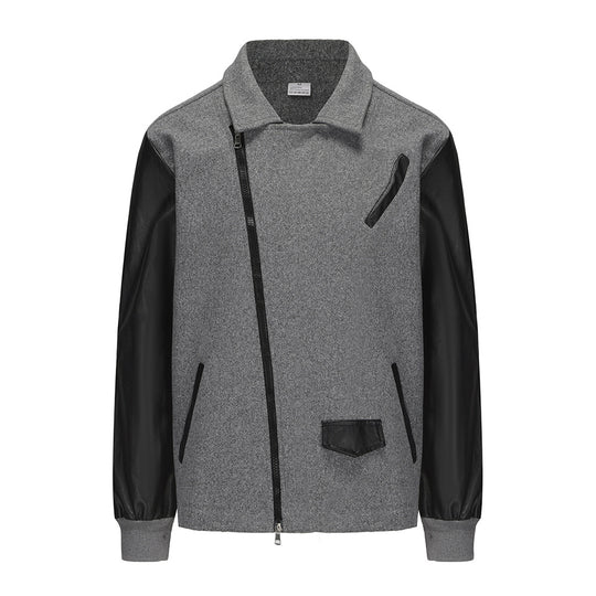Herren modische Übergangsjacke mit kontrastierenden Ärmeln und praktischen Taschen R&B