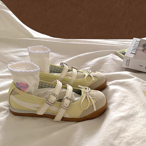 Damen Ballerinas mit modischen Riemchen und dekorativem Schleifen-Design R&B