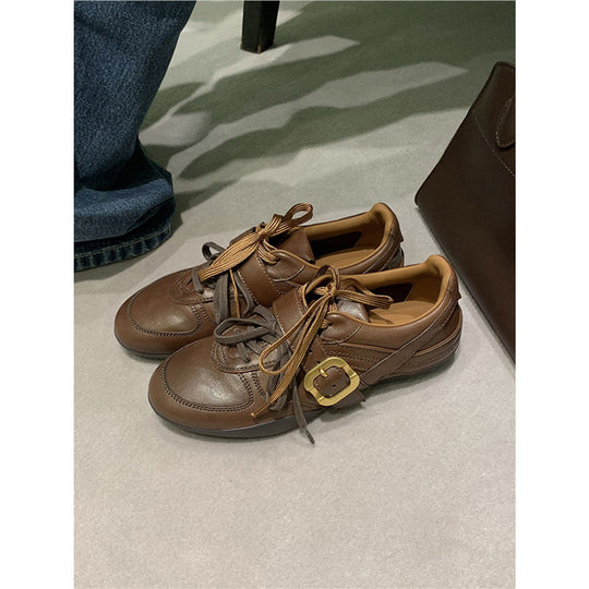 Damen elegante Schnürschuhe mit modischer Schnalle R&B
