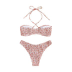 Damen Bandeau-Bikini mit modischem Wickeldesign und raffinierten Rückenschnüren R&B
