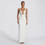 Damen Abendkleid mit tiefem V-Ausschnitt und figurbetontem Schnitt R&B
