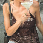 Damen glamouröses Top mit Paillettenverzierung R&B