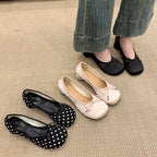 Damen Ballerinas mit punktemuster und komfortablem Blockabsatz R&B