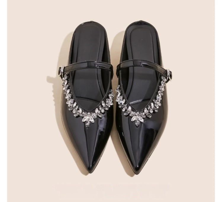 Damen elegante Slingback-Schuhe mit Kristallverzierungen R&B