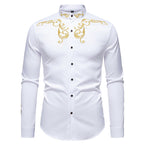 Herren Langarmshirt mit elegantem Stickereidesign R&B