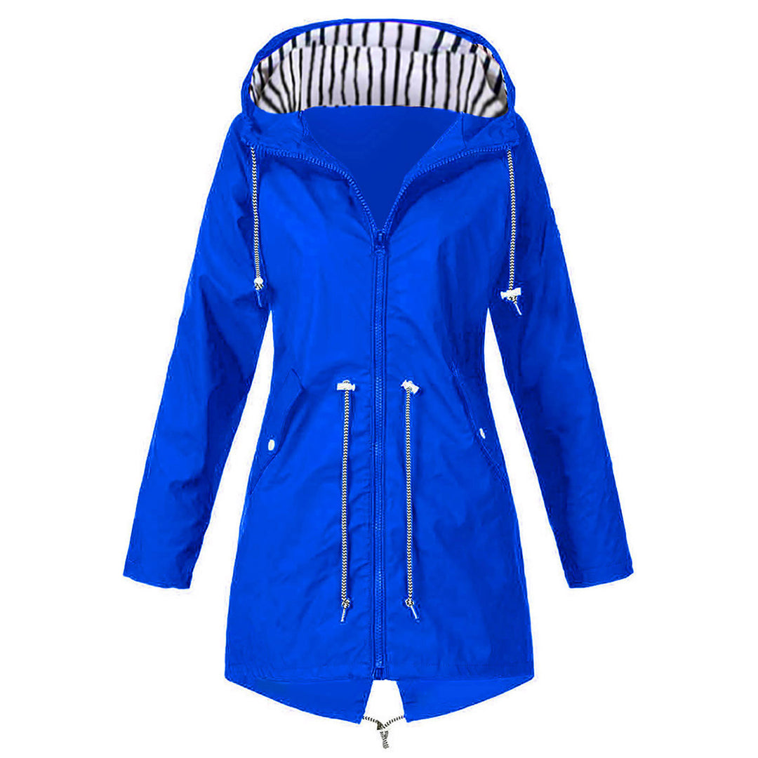 Damen wasserabweisende Freizeitjacke mit verstellbarem Kapuzenkragen und funktionalen Taschen R&B