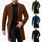 Herren eleganter Wollmantel mit modernem Schnitt und praktischen Taschen