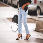 Damen Jeanshose mit modischen Destroyed-Details und bequemer Passform R&B