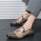 Herren Elegante Mokassins aus hochwertigem Leder mit modischem Mustermix R&B