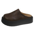 Damen gemütliche Fleece-Clogs mit rutschfester Sohle sowie weichem Kunstfell-Innenfutter R&B