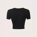 Damen Crop-Pullover mit kreativem Statementdruck R&B