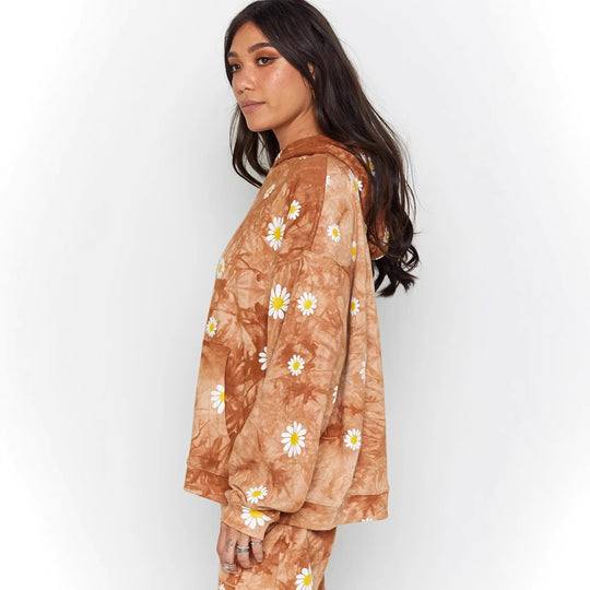 Damen Kapuzenpullover mit floralem Muster R&B