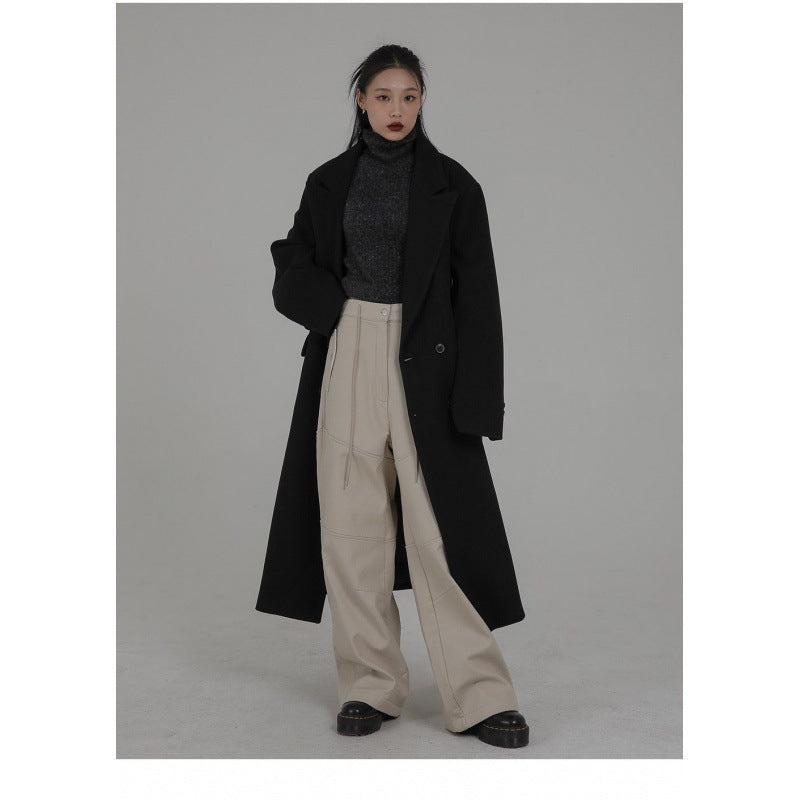 R&B | eine makellose essentielle schwarze Trenchcoat - klassische gerade Trenchcoat für Damen