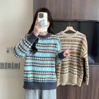 Damen Pullover mit geometrischem Norwegermuster und Lockere Passform R&B