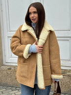 Damen Oversized Kunstfelljacke im lässigen Schnitt R&B