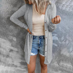 Damen Langer Cardigan mit praktischen Knöpfen und lässigem Schnitt R&B