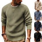 Herren lässiger Strickpullover mit strukturiertem GewR&Bemuster und Rundhalsausschnitt R&B