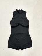 Damen Sportlicher Body mit hohem Kragen und innovativen Kompressionsdetails R&B