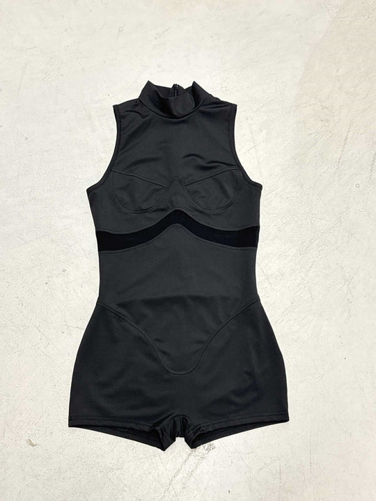 Damen Sportlicher Body mit hohem Kragen und innovativen Kompressionsdetails R&B