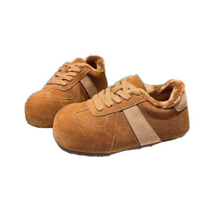Damen Fleecegefütterte Sneakers mit sportlichem Design und rutschfester Laufsohle