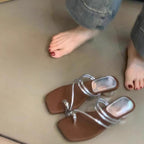 Damen elegante Sandalen mit spiralförmigem Riemendesign und Komfortfußbett R&B