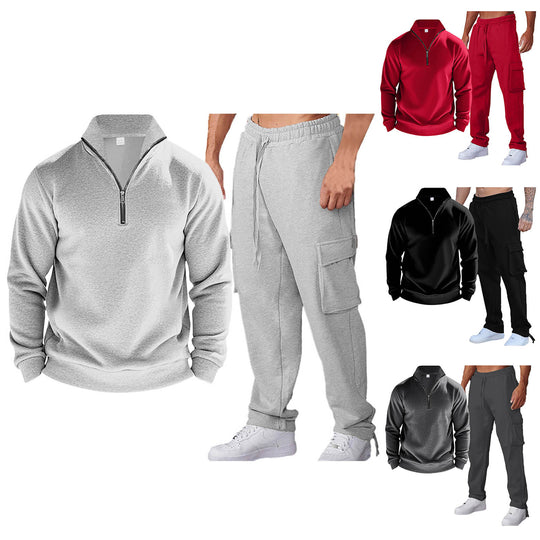 Herren Sportanzug mit praktischer Zip-Kragen und seitlichen Eingrifftaschen R&B