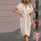 Damen Wickelkleid mit elegantem Drapierungsdesign