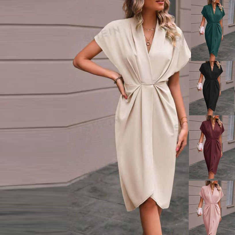 Damen Wickelkleid mit elegantem Drapierungsdesign