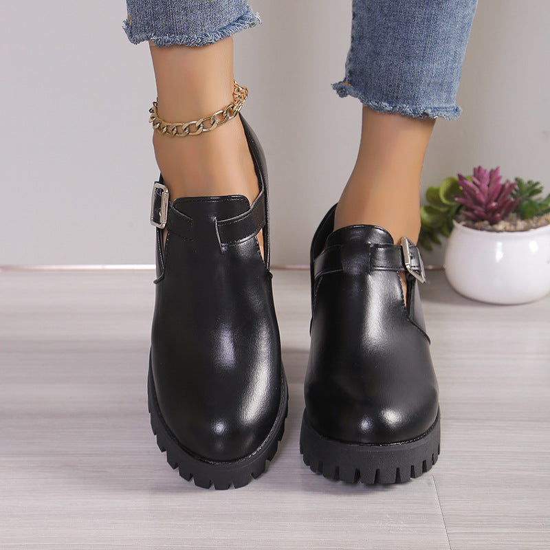 Damen Chunky Heels mit trendiger Schnalle und rutschfester Sohle R&B