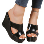 Damen platform-pantoletten mit verstellbarem Riemendesign und rutschfester Sohle