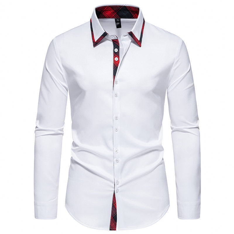 Herren Langarmhemd mit modernem Karomuster und eleganter Knopfleiste R&B