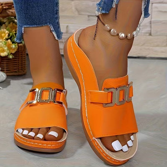 Damen Modische Pantoletten mit elegantem Schmuckdetail R&B