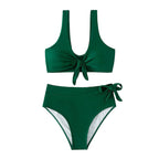 Damen Hochgeschnittener Bikini mit verstellbarem Knoten