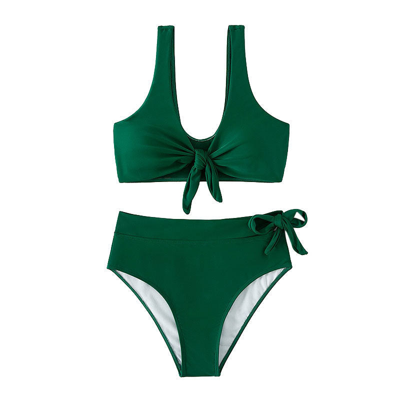 Damen Hochgeschnittener Bikini mit verstellbarem Knoten