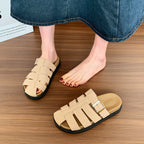 Damen Bequeme Clogs mit verstellbarem Riemen und weichem Fußbett EB