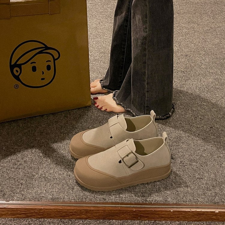 Damen modische Komfort-Sneaker mit verstellbarem Schnallenverschluss R&B