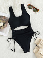Damen Cut-Out Badeanzug mit verstellbaren Seitenbändern R&B