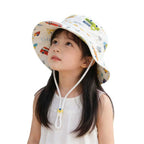 Unisex nan Kinder Sonnenhut mit breiter Krempe verstellbarem Kinnband und Einhornprint  R&B