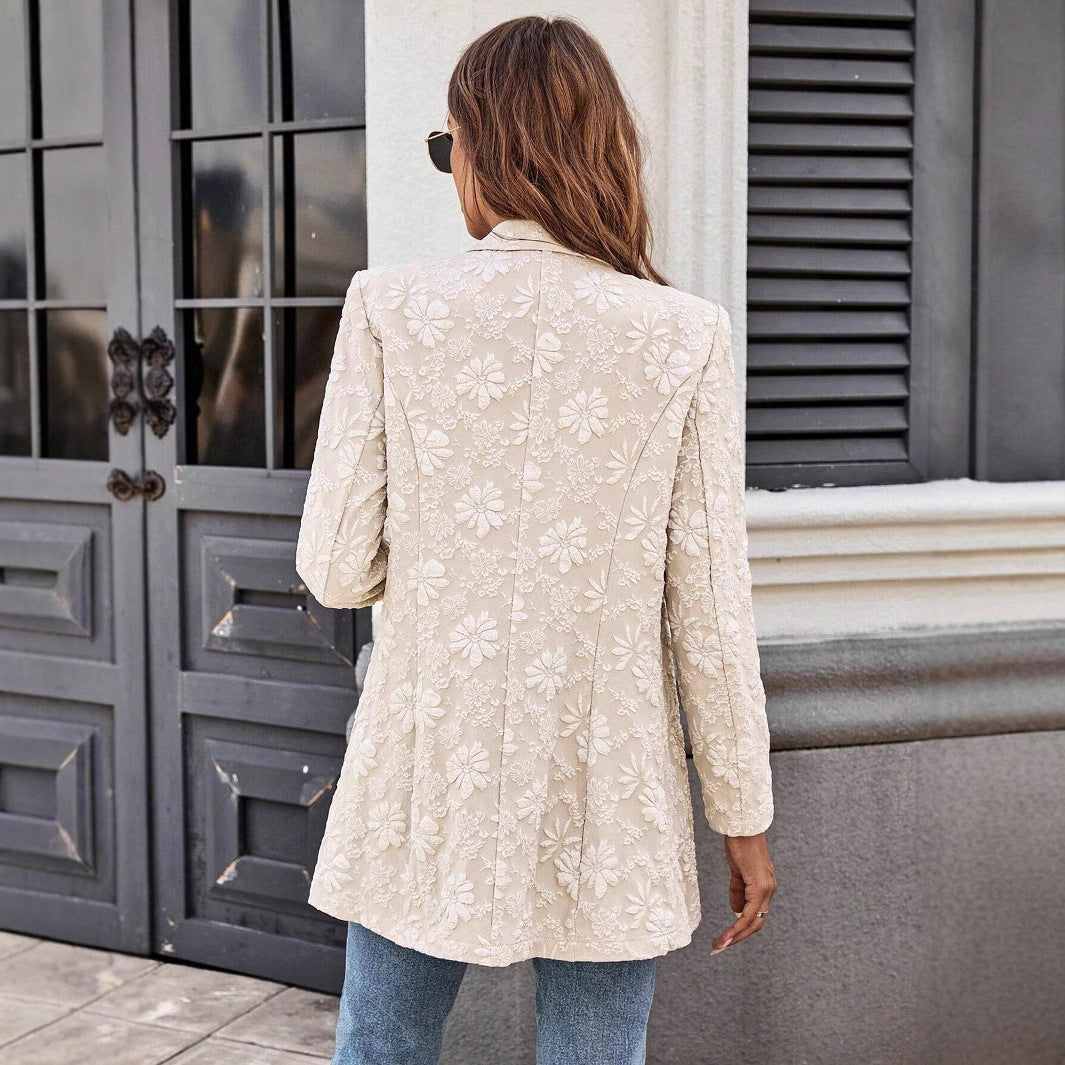 Damen Modischer Blazer mit floralen Details R&B