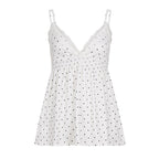 Damen Spaghetti-Top mit floralem Spitzenbesatz und elastischem Bund R&B