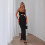 Damen Edles Maxikleid mit figurformendem Schnitt und raffiniertem Cut-Out R&B