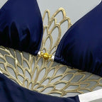 Damen Triangel-Bikini mit modischen Kontrastdetails R&B