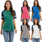 Damen sportliches Raglan-T-Shirt mit Streifenmuster R&B