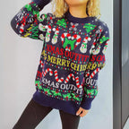 Damen Weihnachts-Pullover mit festlichem Motiv und lässigem Schnitt R&B