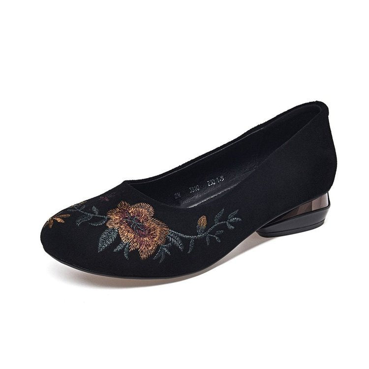 Damen Elegante Ballerinas mit floralem Stickdesign und weichem Futter R&B