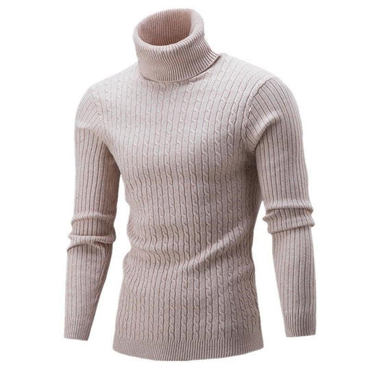 Herren Rollkragenpullover mit strukturiertem Zopfmuster und modernem Schnitt R&B