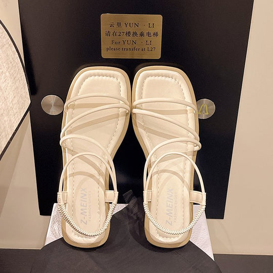 Damen Riemensandalen mit elegantem Raffung und komfortablem Fußbett R&B