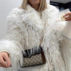 Damen Kunstfelljacke im extravagant gefransten Design R&B