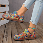 Damen Freizeit Sneaker mit buntem Muster und komfortablem Fußbett R&B